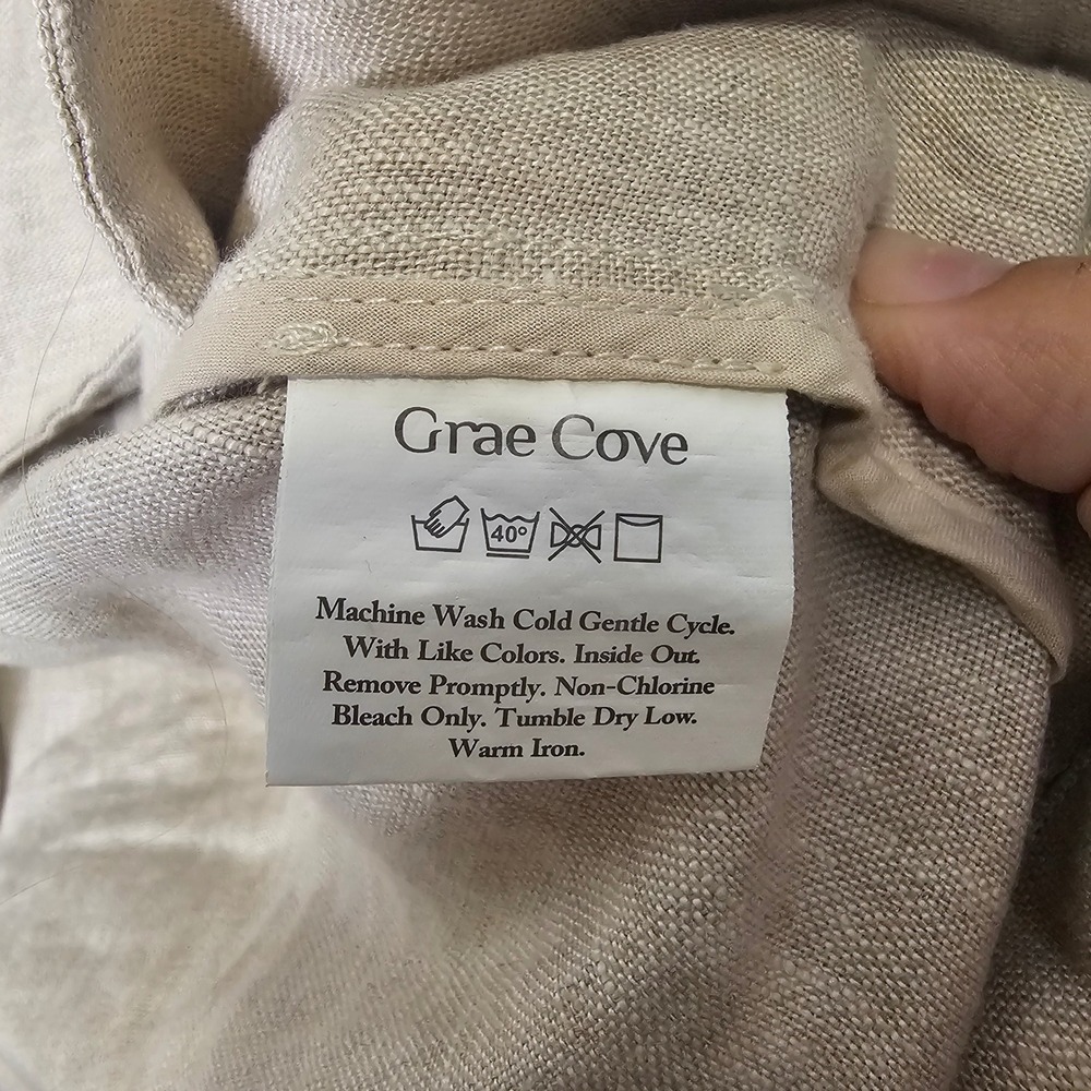 Grae Cove M Linen Blend Blazer Jacket Relaxed Fit Minimalist Neutral Coastal - Picture 9 of 10